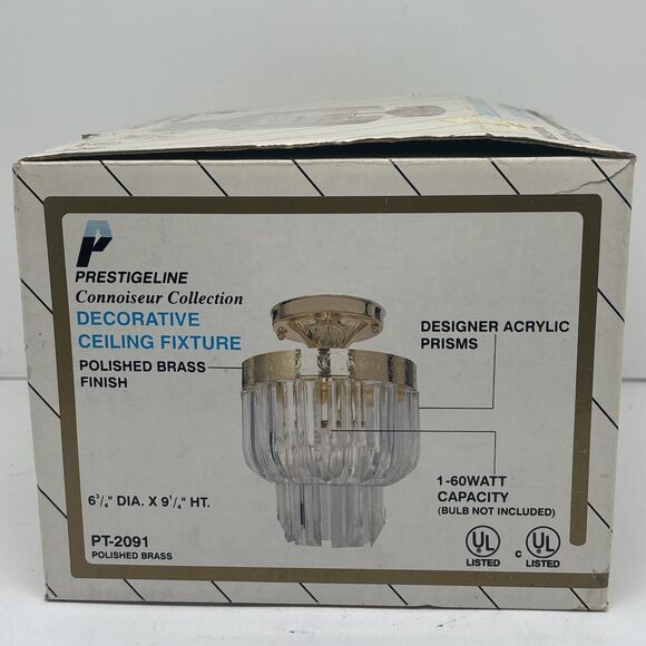 PRESTIGELINE Connoisseur Collection Polished Brass Mini Chandelier PT-2091 - NEW - Picture 2 of 4